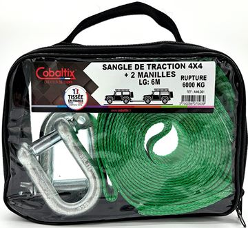 Image de Sangle de TRACTION 4X4 Lg : 6 M + manilles